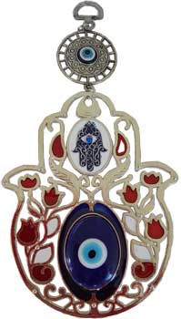 (image for) Fatima Flower Evil Eye wall hanging