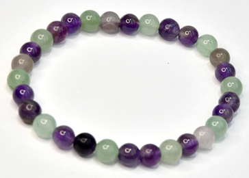 (image for) 6mm Fluorite, Amethyst & Green Aventurine bracelet