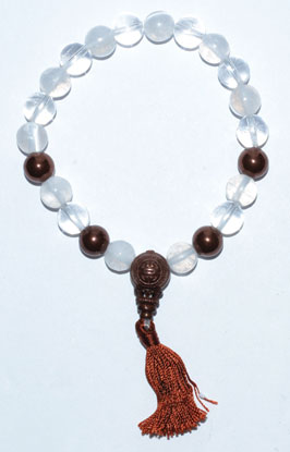 (image for) 8mm Selenite/ Qtz/ Copper Tassel