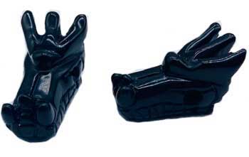 (image for) (set of 2) 1 3/4" Dragon's Head Obsidian, Black