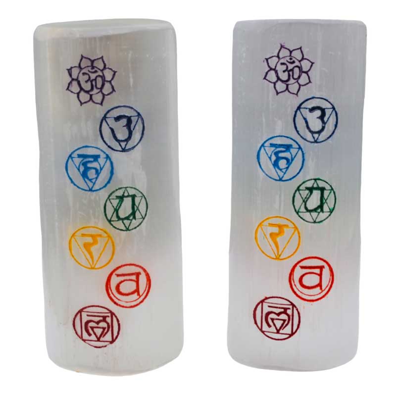 (image for) Chakra Selenite harmonizer (set of 2)