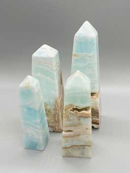 (image for) 1 kg 3-5" (4-4/pk) Caribbean Calcite obelisk