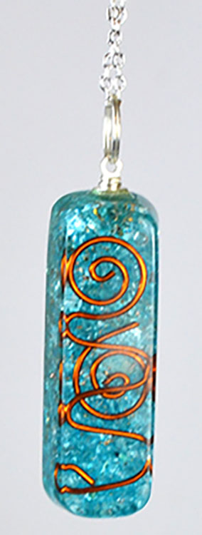 (image for) 2" Orgone Aquamarine W 20" chain